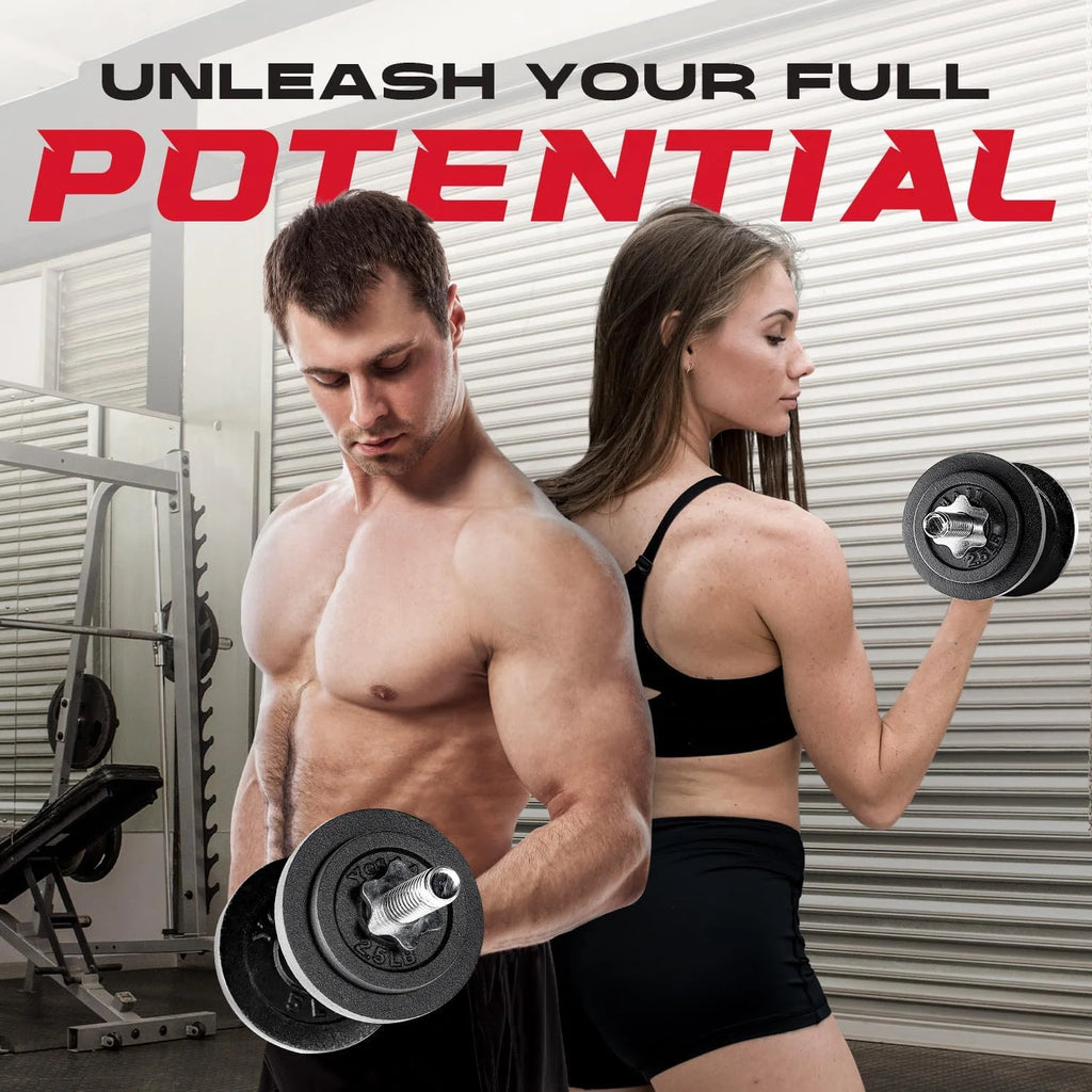 50 lbs Adjustable Cast Iron Dumbbell Set C58179