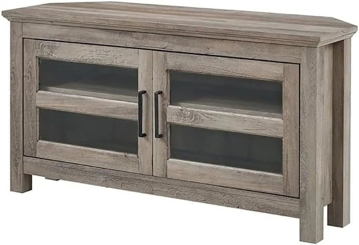 44" Corner TV Stand Console in Gray Wash L737383