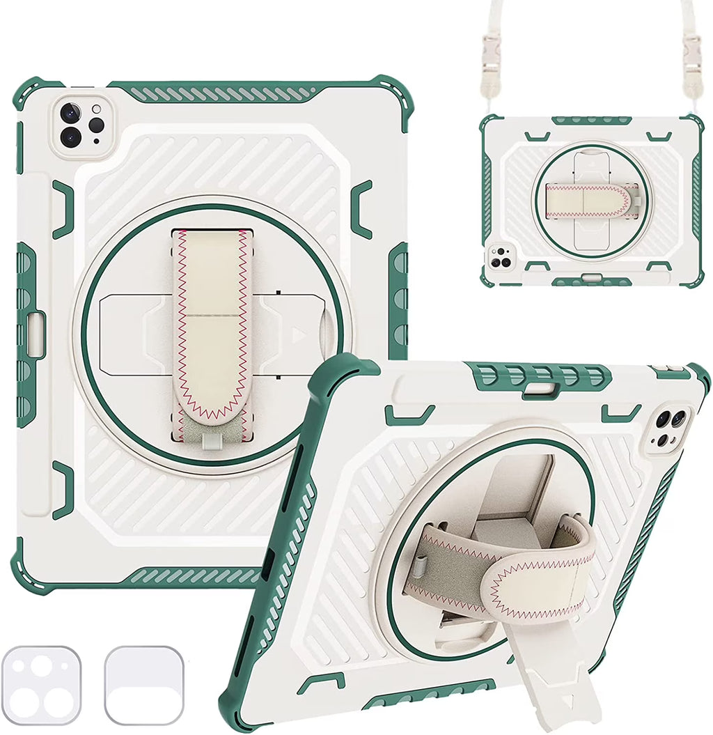Heavy Duty Protective Case for iPad Air 10.9" and iPad Pro 11 inch with 360° Rotating Hand Strap & Stand G751