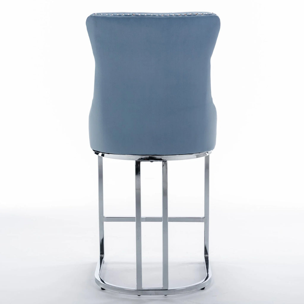 Light Blue Counter Height Bar Stools Set of 2 K608