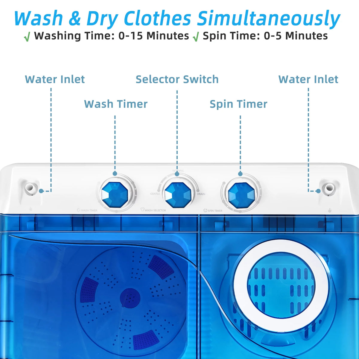 Portable Semi-automatic Twin Tub Washing Machine T697