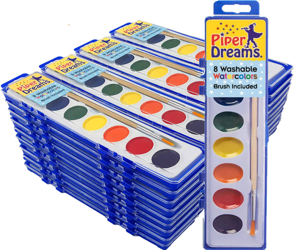36 Pack Washable Nontoxic Watercolor Paint Sets with Wood Brush E836
