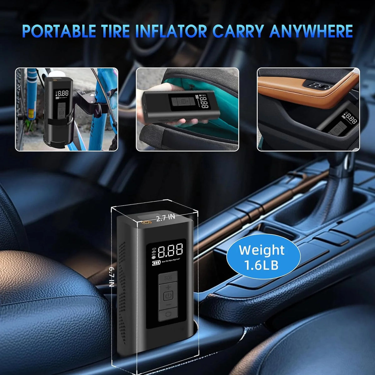 Portable 150 Psi Air Compressor Tire Inflator S886
