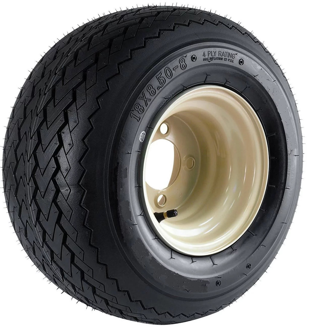 Beige Tan Golf Cart Tire On Rim 18X8.50-8 4 Lug J61403