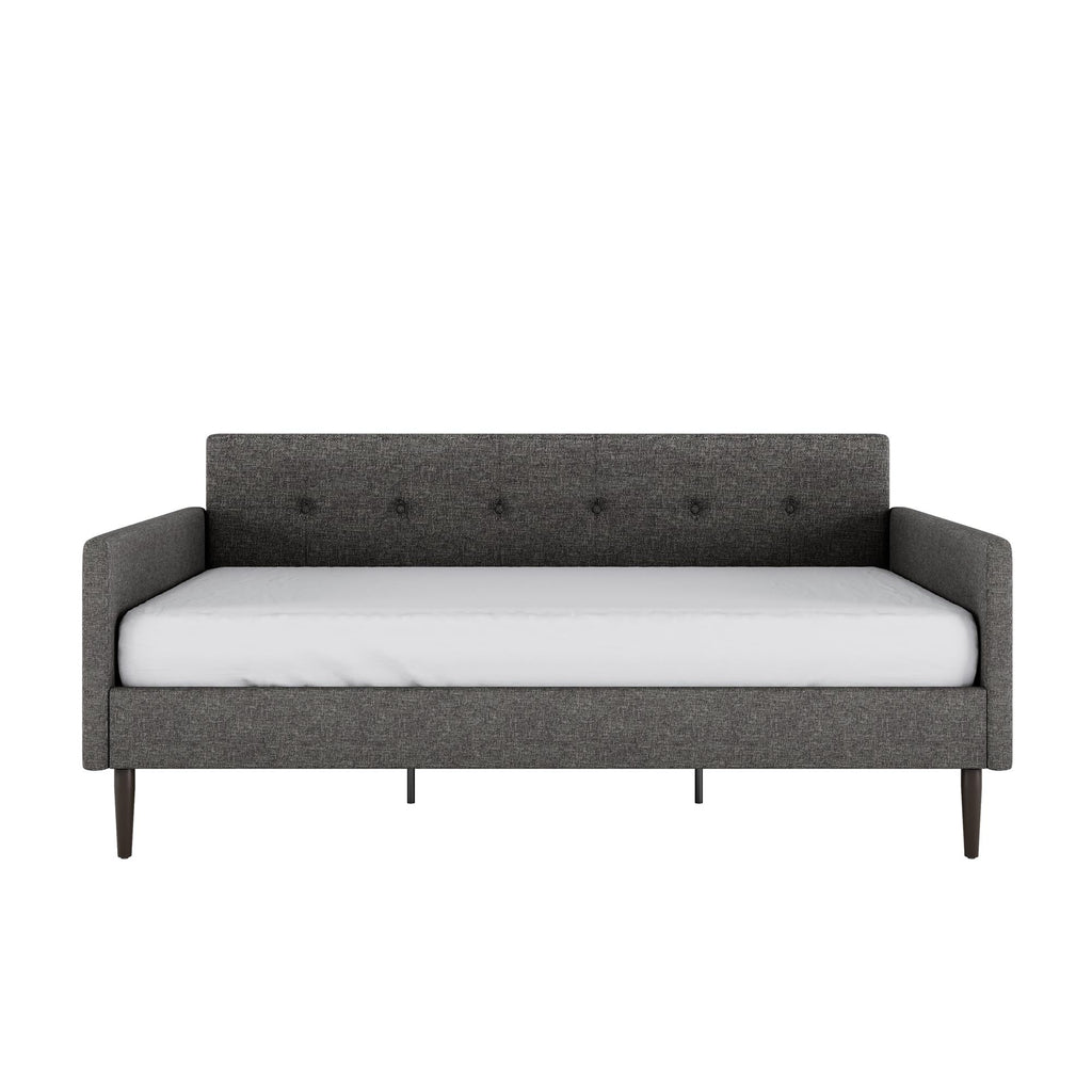 Gray Linen Twin Size Upholstered Daybed W192