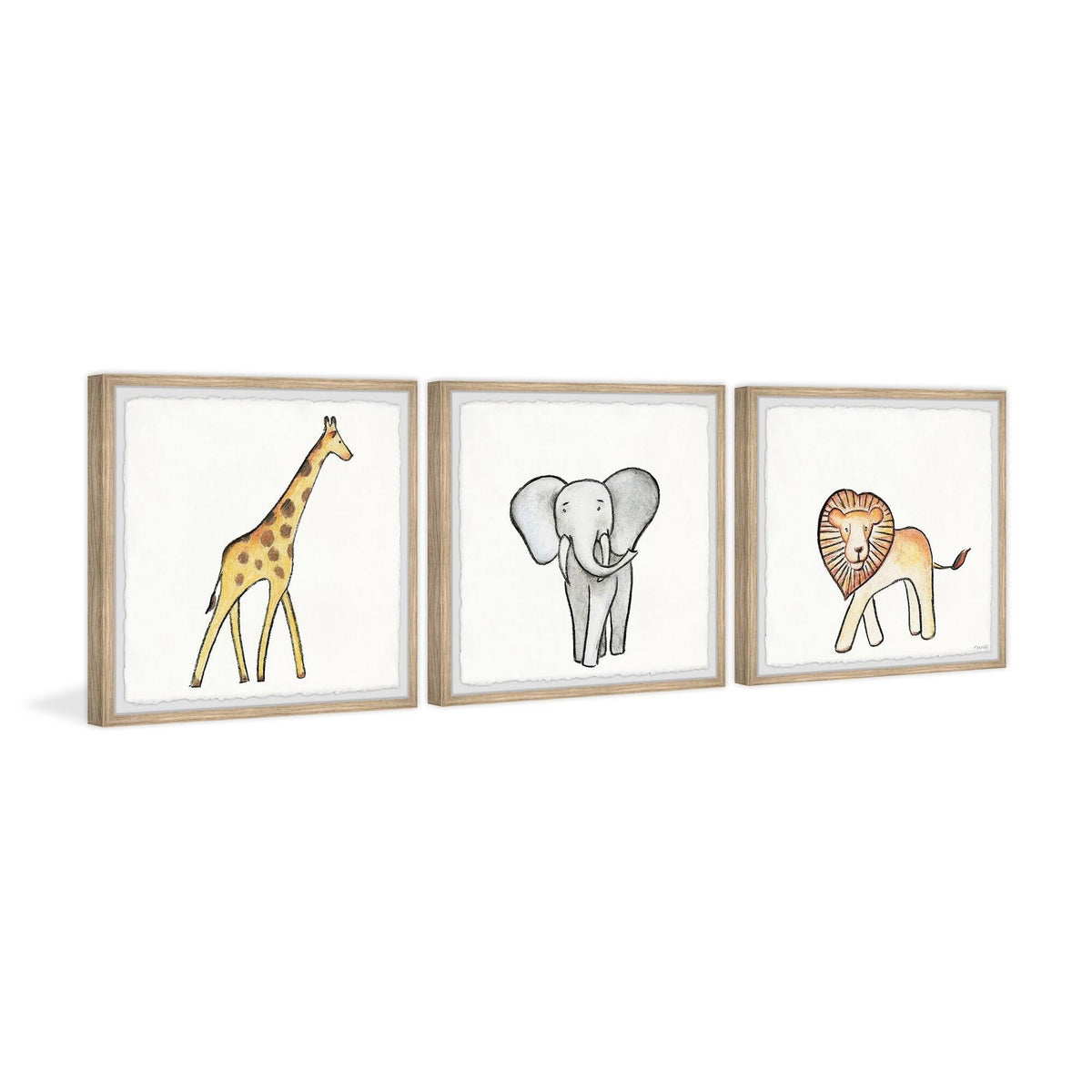 African Safari Animals Triptych, 12 inch x 36 inch K3362