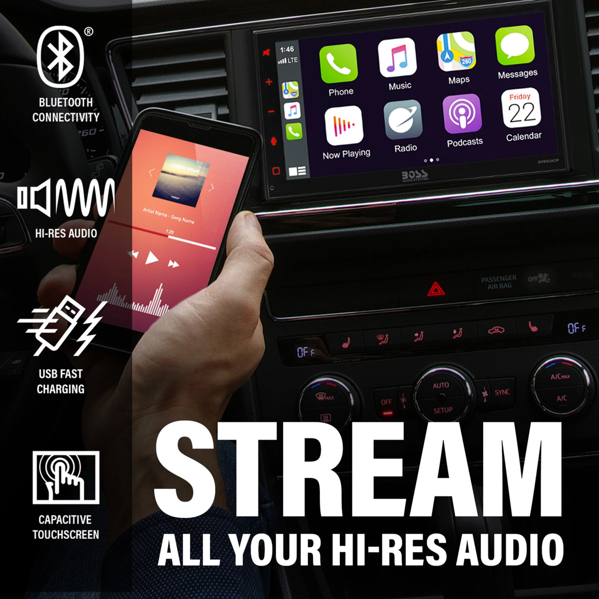 6.75” Apple CarPlay Android Auto Car Receiver Z33713
