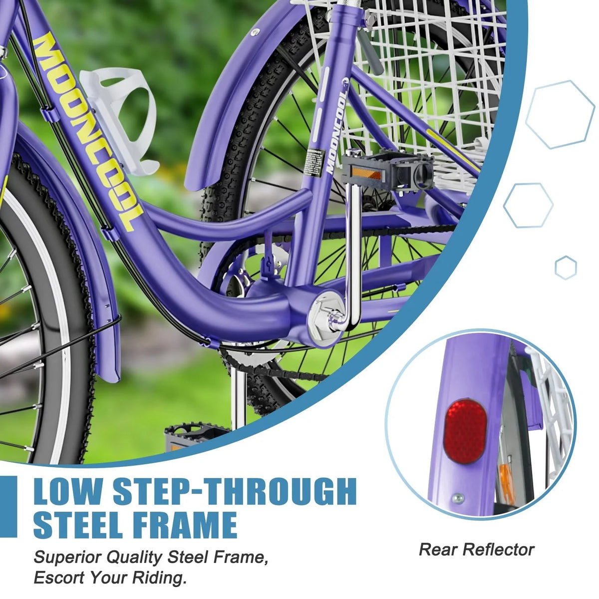7 Speed Adult Tricycle with Basket & Dual Braking System K707371