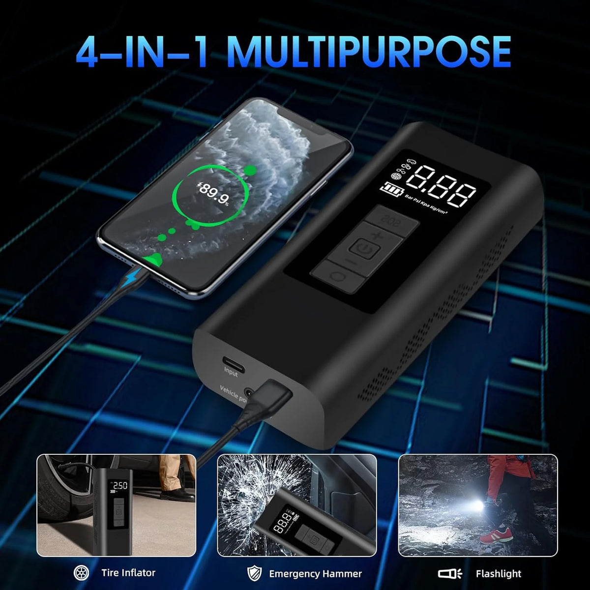 Portable 150 Psi Air Compressor Tire Inflator S886