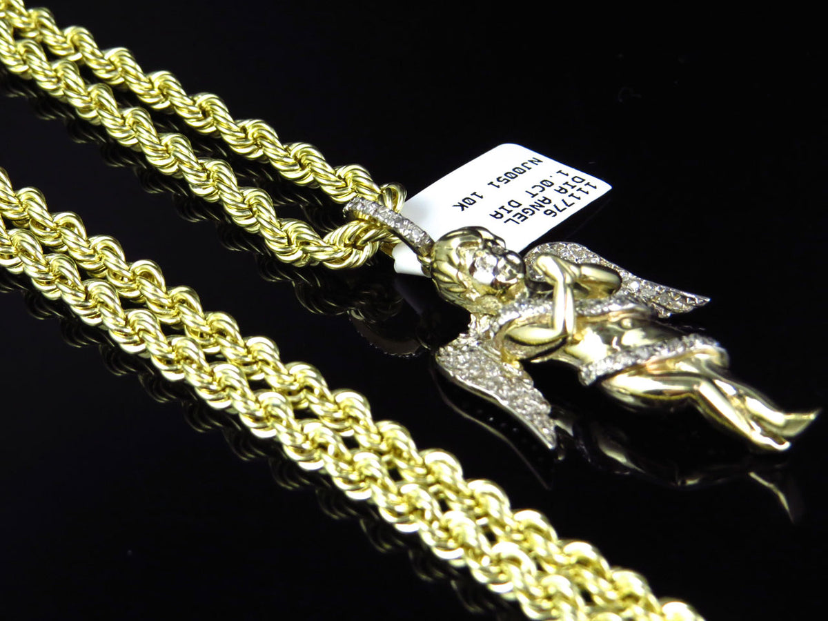1/20th 10K Yellow Gold Hollow Rope Chain M5468