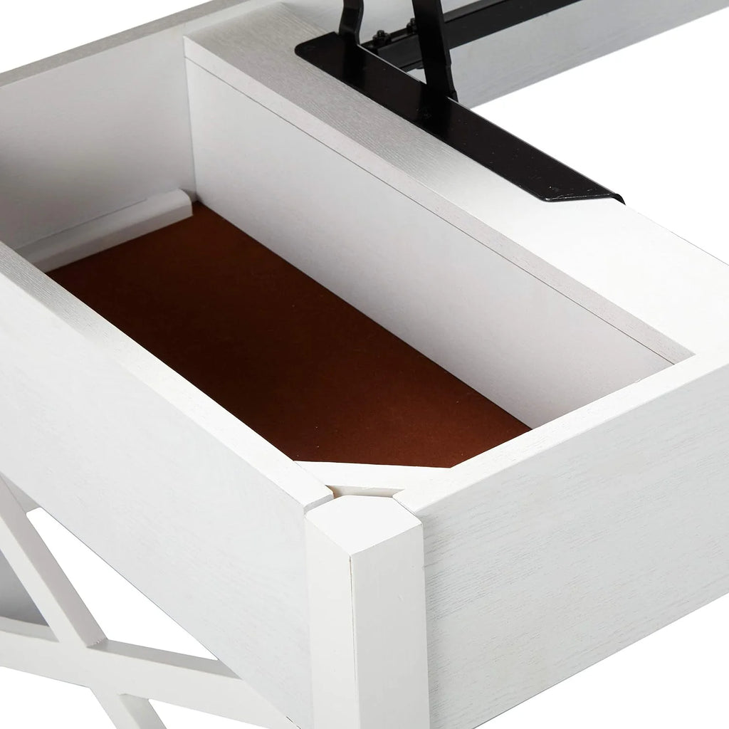 Brown And White Lift Top Coffee Table E198