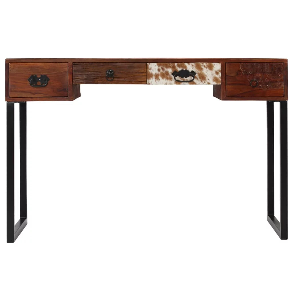 Solid Sheesham Wood and Real Leather Desk Z210