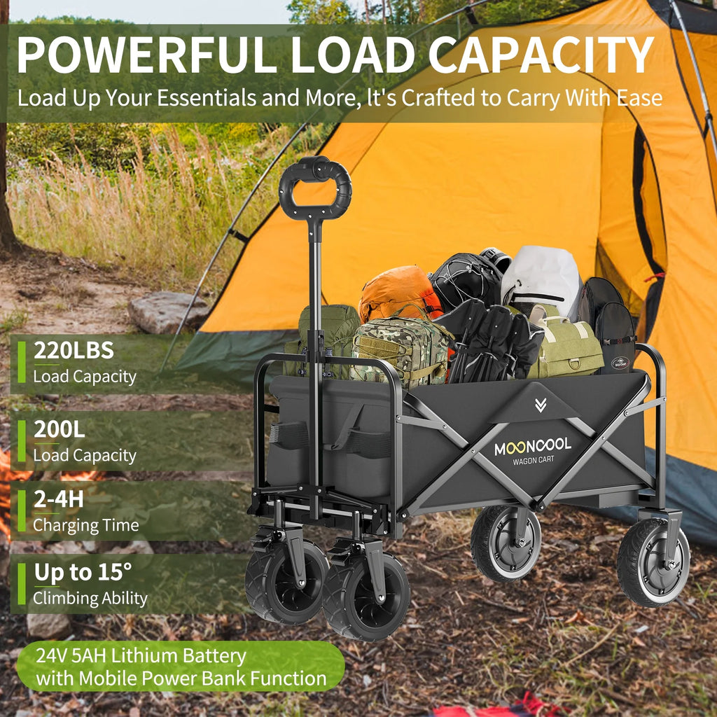 Foldable Electric Beach Cart with Side Pockets J6137