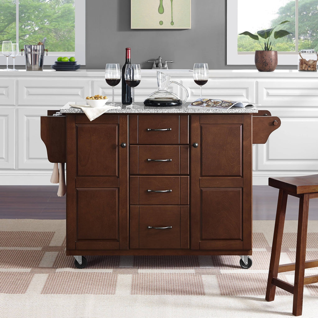 Solid Granite Top Kitchen Cart T2912