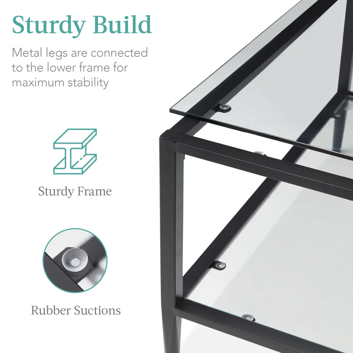 32" Square 2-Tier Glass Coffee Table J937