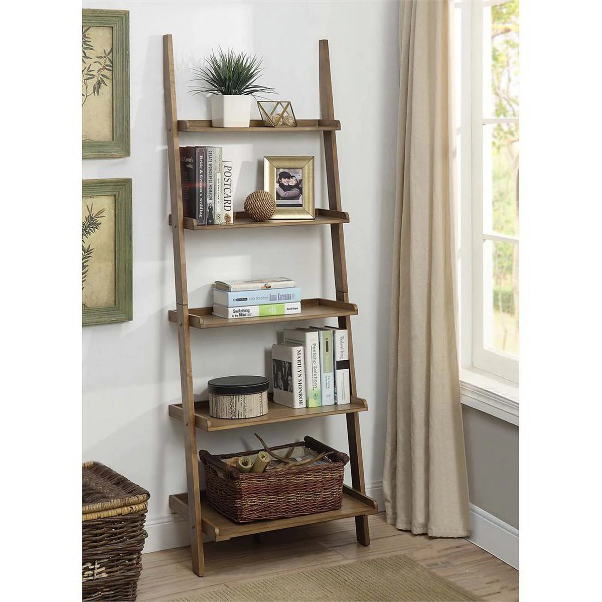 2 Piece Ladder Wood Bookshelf Set W9489