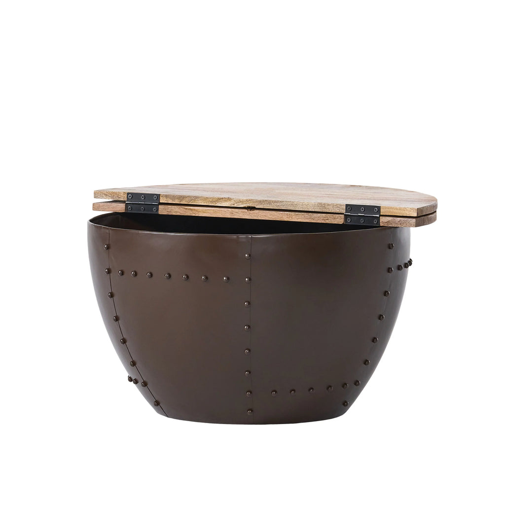 Handcrafted Mango Wood and Iron Accent Table Y550821