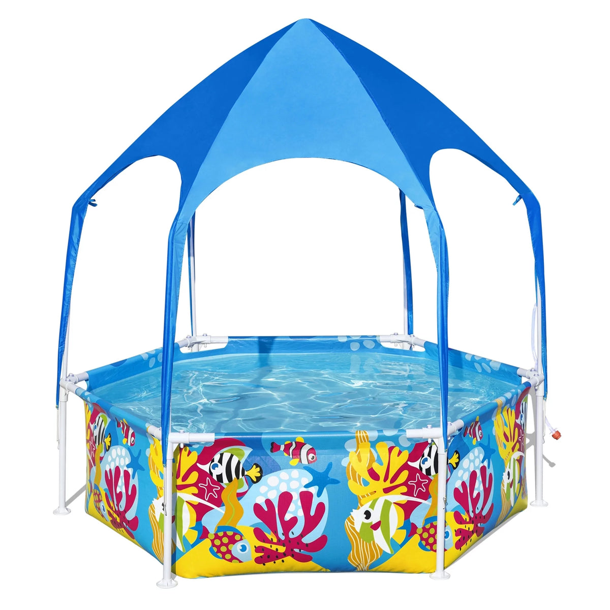 6' x 20 Above Ground Round Swimming Pool with Canopy U637542
