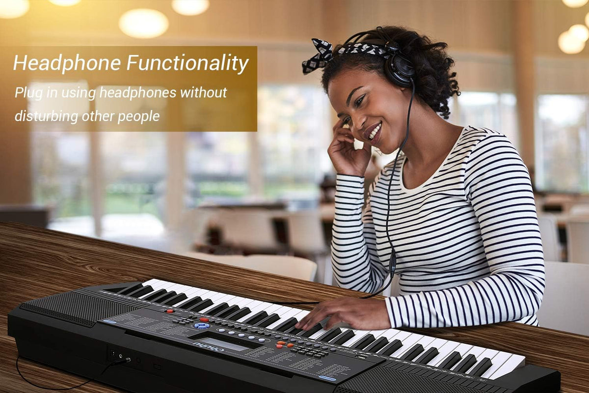 61 Keys Electric Keyboard Piano with Headphone Jack, USB Port, Teaching Modes Y85449