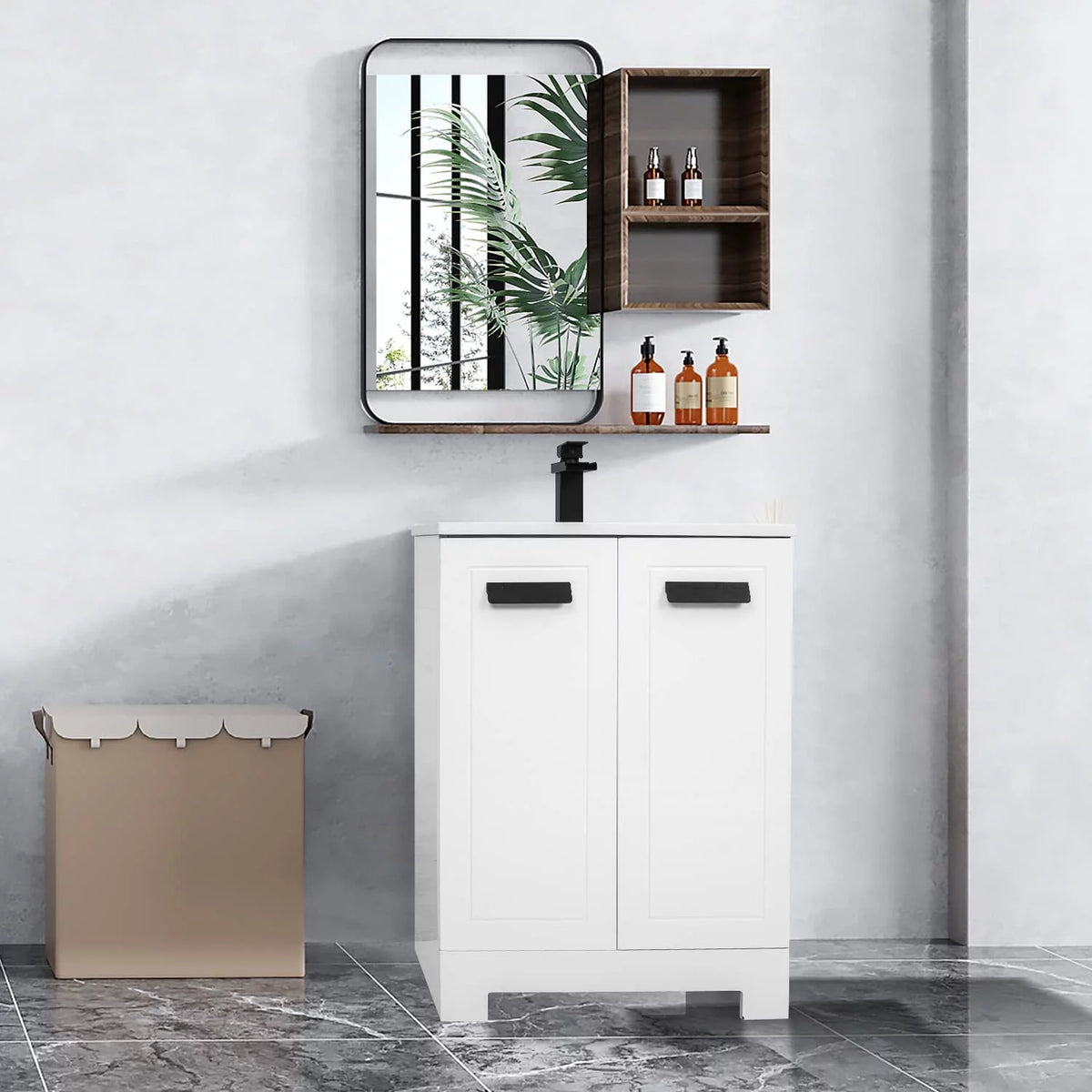 24 inch Wooden Bathroom Cabinet with Undermount Sink F89198