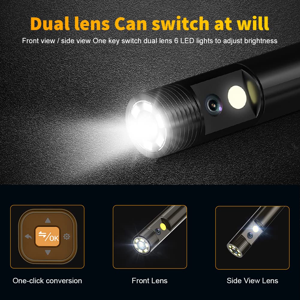 4.3 Inch 1080P HD IP67 Waterproof Inspection Camera with 8 LED Lights and 32GB Card H90537
