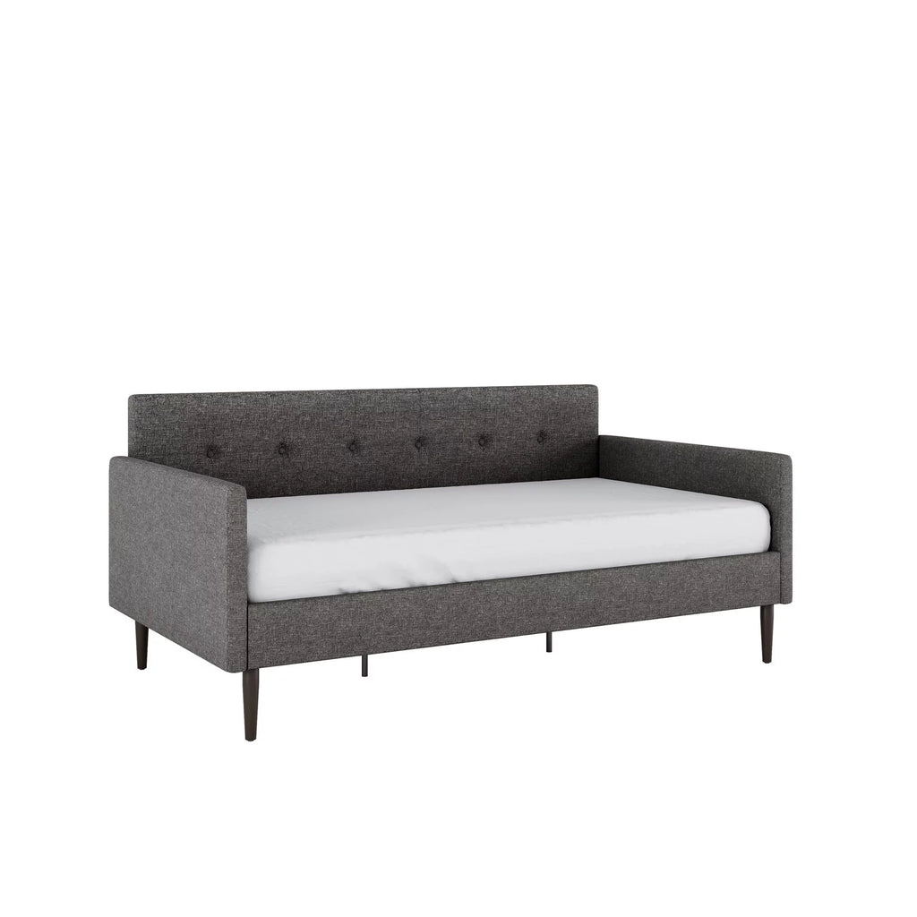 Gray Linen Twin Size Upholstered Daybed W192