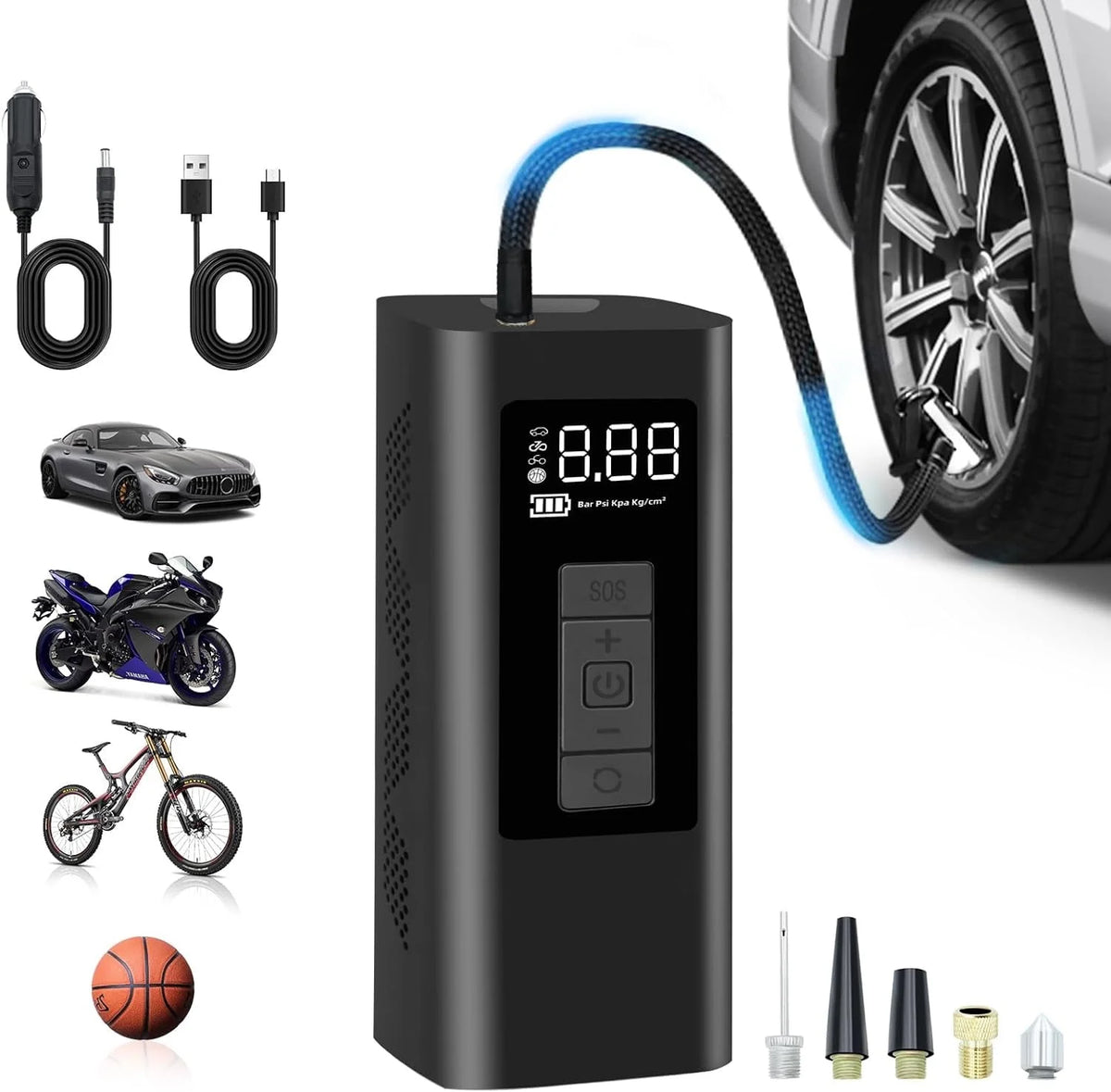 Portable 150 Psi Air Compressor Tire Inflator S886