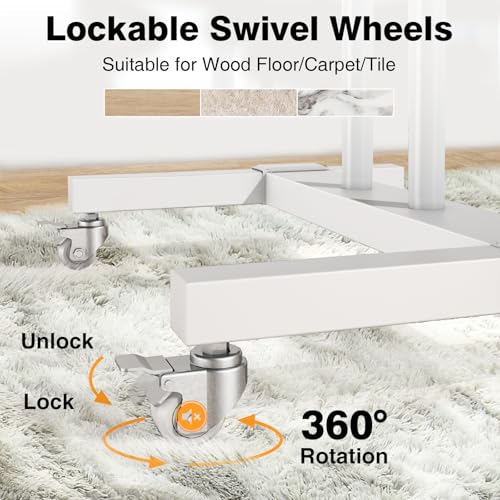 Mobile TV Stand Rolling TV Cart with Mount on Lockable Wheels Height Adjustable for 32-83 Inch Flat Screen or Curved TVs E7212