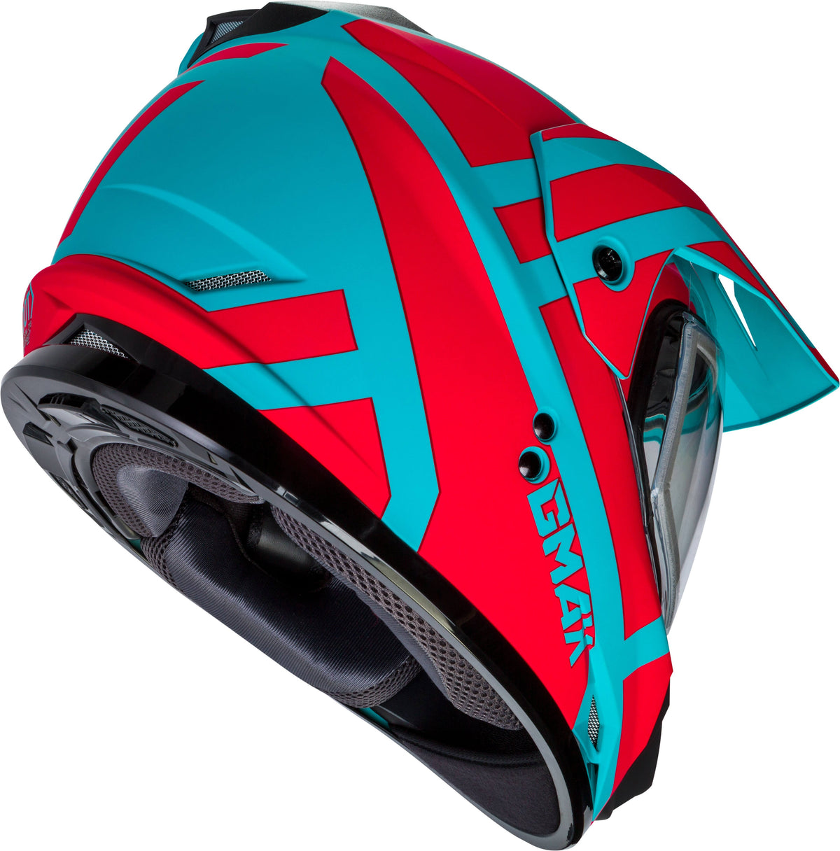 Matte TEAL/ORG Snow Helmet with Elec Shield L67563