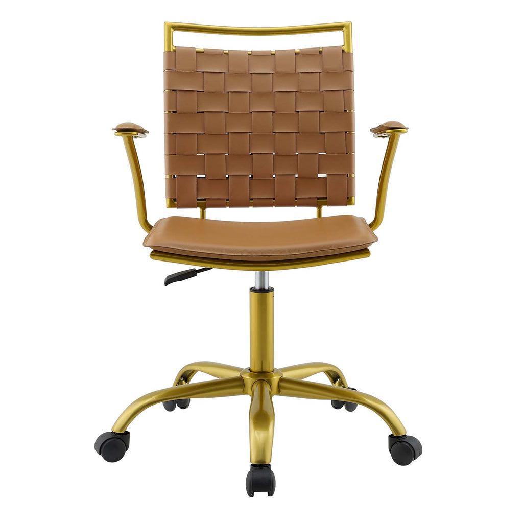 Faux Leather Office Chair in Tan N179