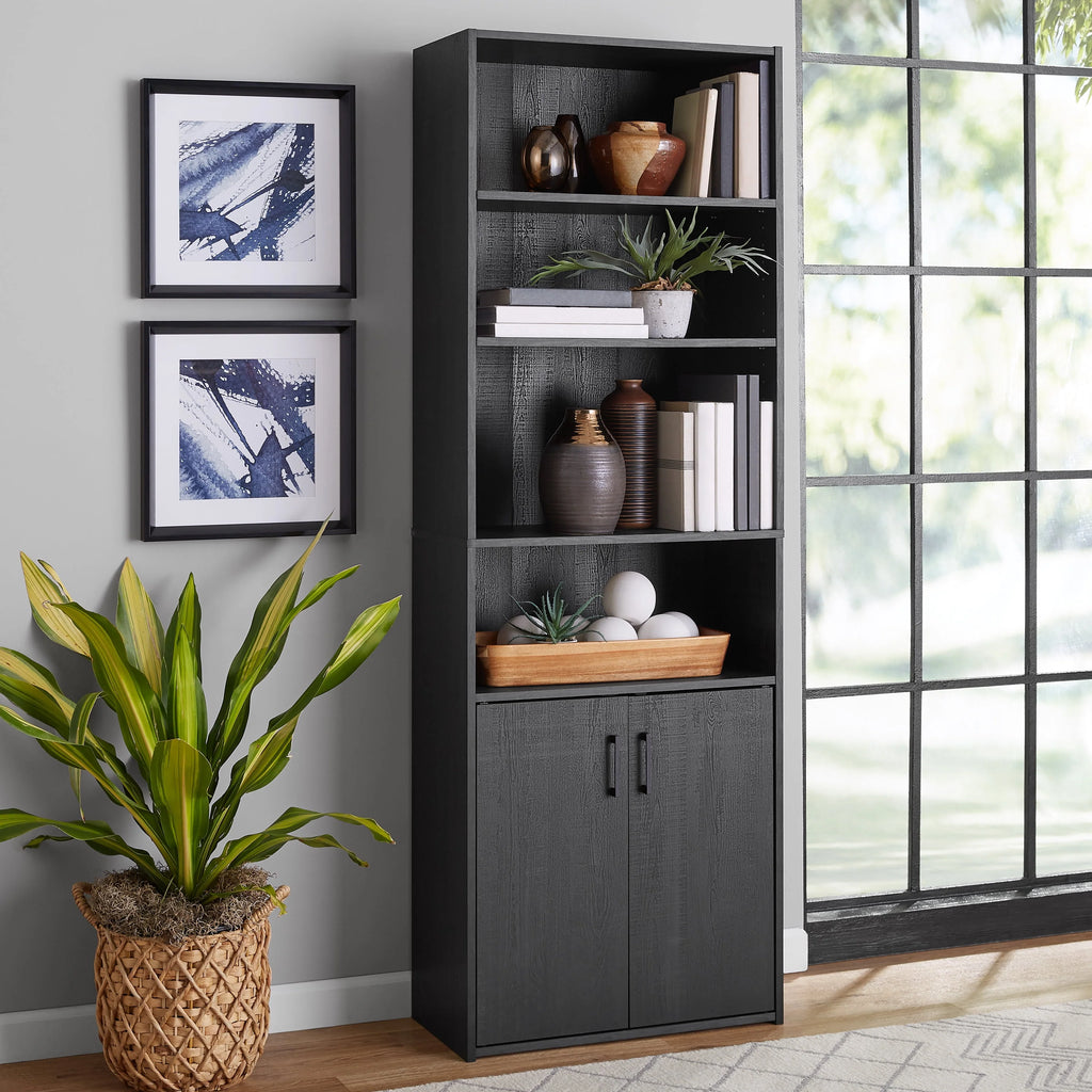 5 Shelf Bookcase with Doors Z4120