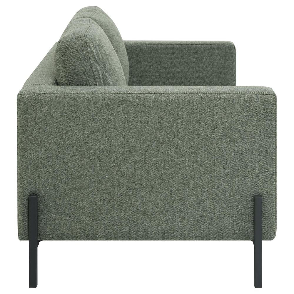 Sage Upholstered Fabric Loveseat with Track Arms J292600
