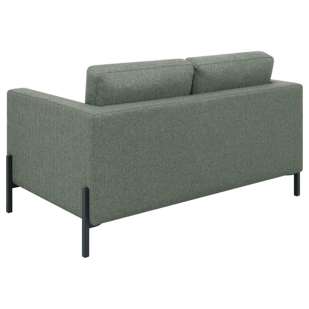 Sage Upholstered Fabric Loveseat with Track Arms J292600