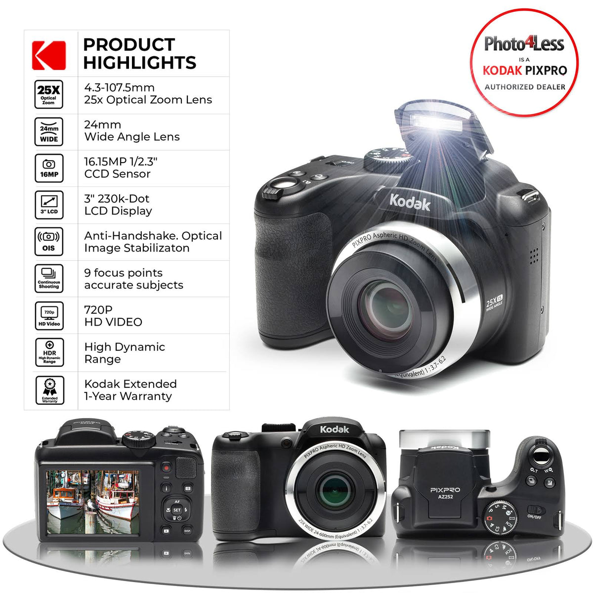 Black Digital Camera Kit with 32GB Memory Card H427