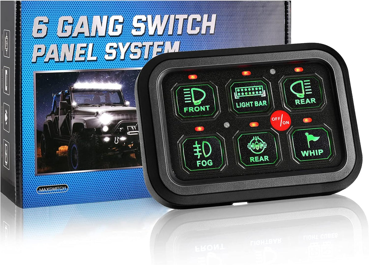 6 Gang Switch Panel Automatic Dimmable LED On-Off Car Switch Panel Button Switch Pod Touch Switch Box E404