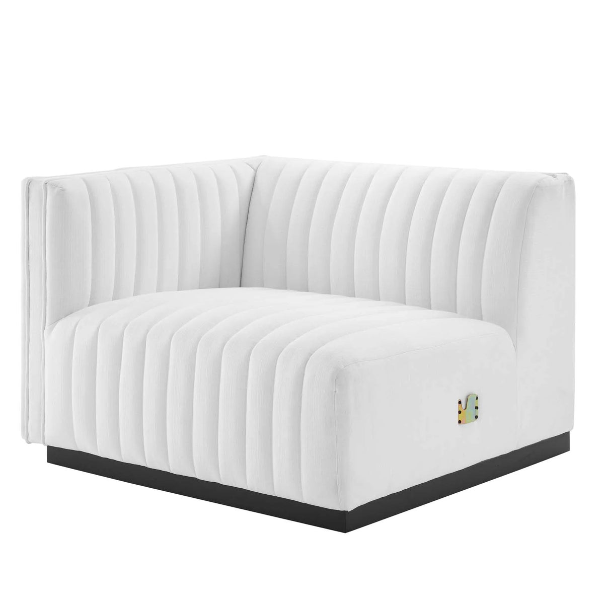 4-Piece L-Shaped Channel Tufted Fabric Sectional T486