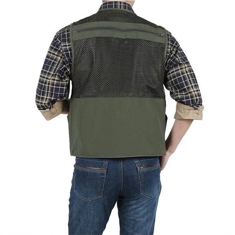 Blue Mesh 16 Pockets Quick Dry Fishing Vest B97695
