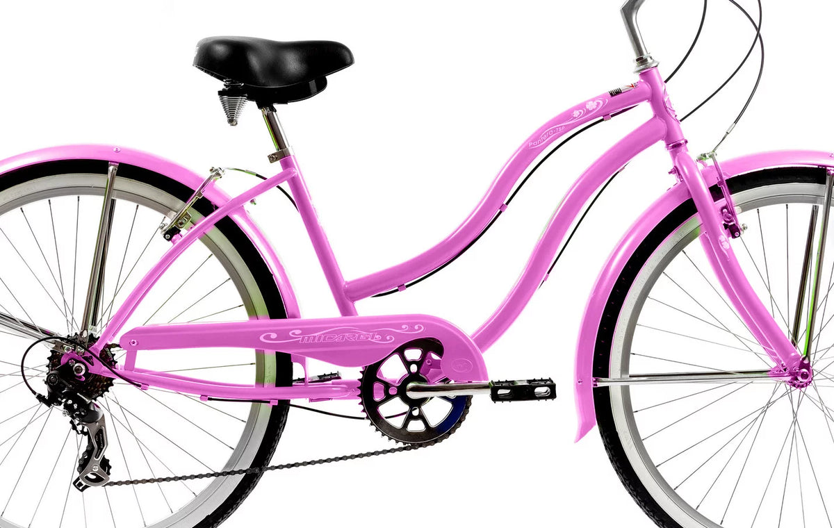 26 In. 7 Speed Beach Cruiser with Fender - Pink L418595