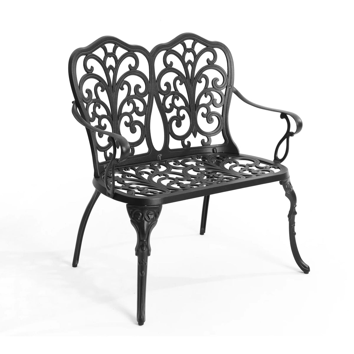 Black Cast Aluminium Garden Bench Z18856