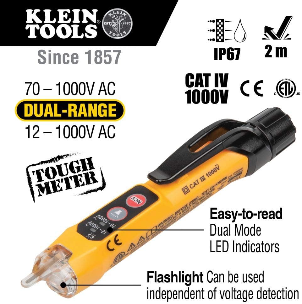 Non-Contact Voltage Tester and GFCI Receptacle Tester with LCD and Flashlight, Electrical Test Kit Pack of 2 Z801445