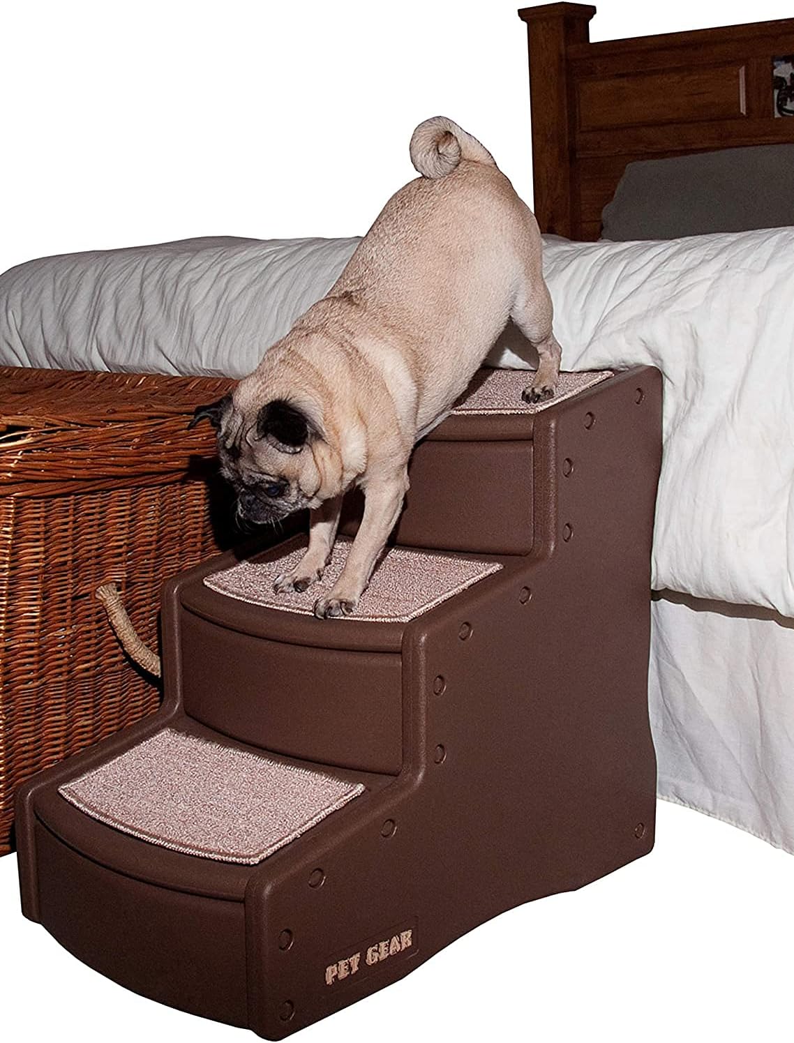 Pet Stairs, 3 Step, Removable Washable Carpet Treads, Pack of 2 J81305