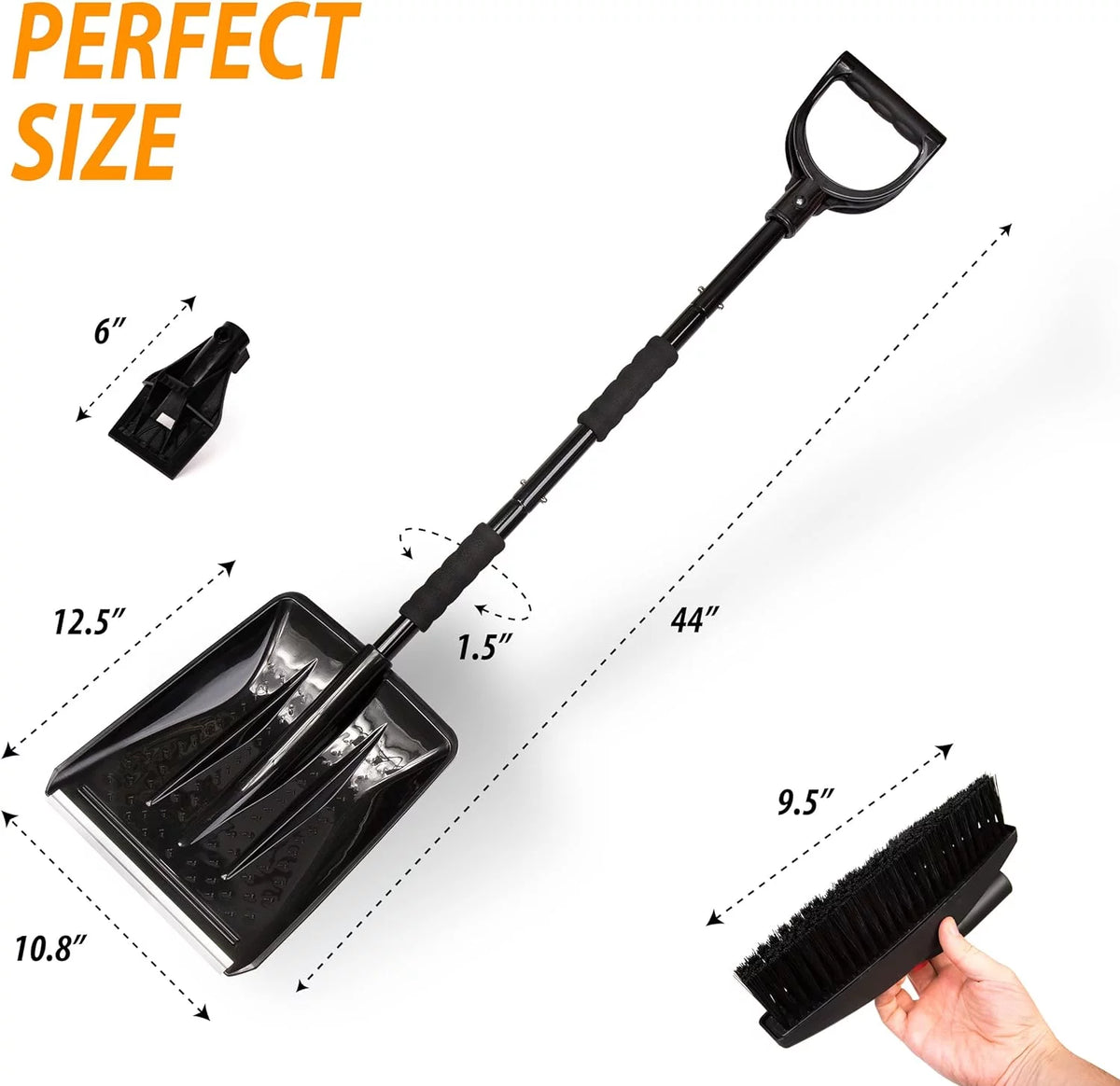 3-in-1 Snow Shovel Brush Kit with Ice Scraper V5792