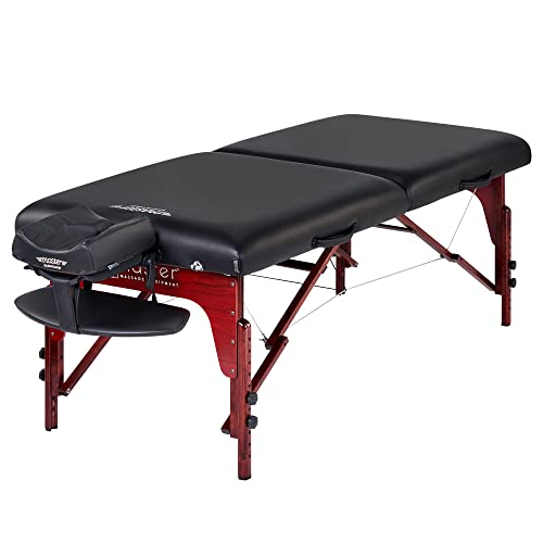 31" Portable Massage Table with Memory Foam Cushioning Black X37777