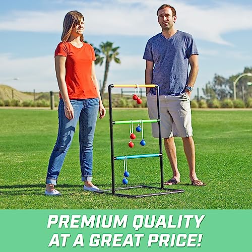 Ladder Toss Game Set with 6 Bolo Balls and Carrying Case Q558680