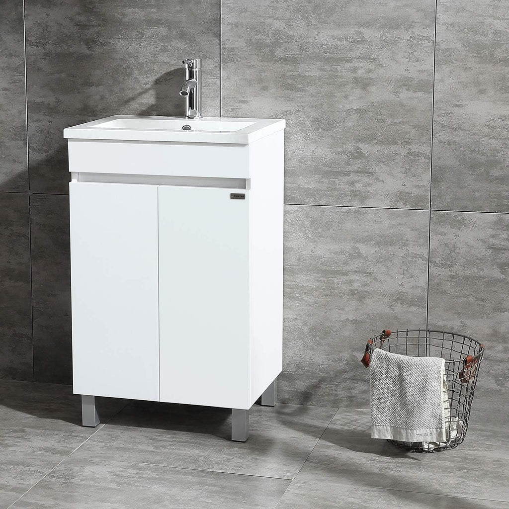24 Black Bathroom Vanity Combo with Ceramic Sink and Chrome Faucet J34853