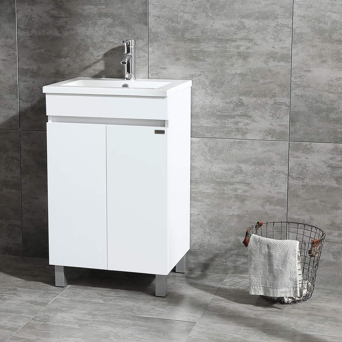 24 Black Bathroom Vanity Combo with Ceramic Sink and Chrome Faucet J34853