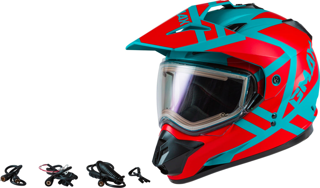 Matte TEAL/ORG Snow Helmet with Elec Shield L67563