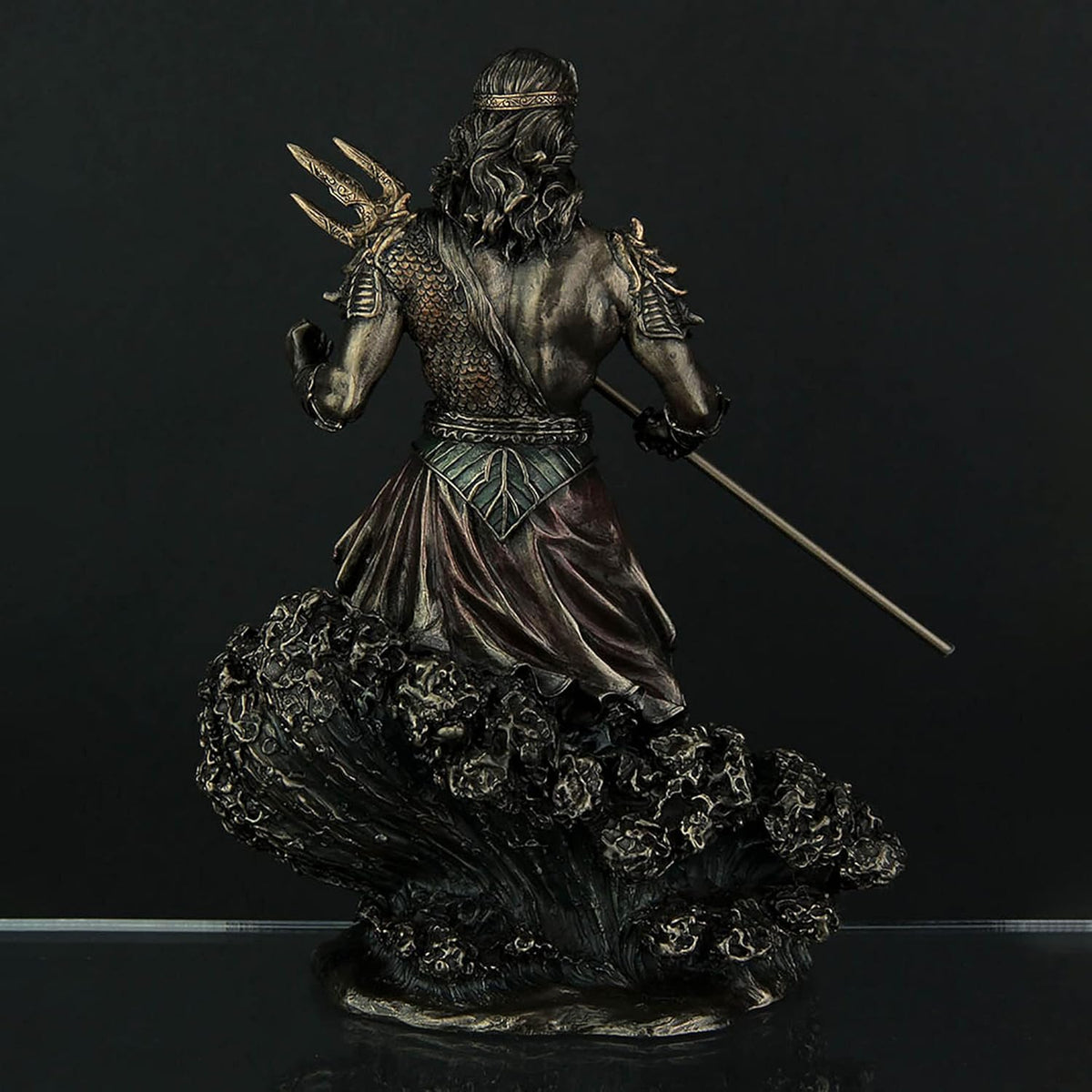8 Tall Poseidon Statue Cold Cast Resin Antique Bronze Finish Sculpture L273