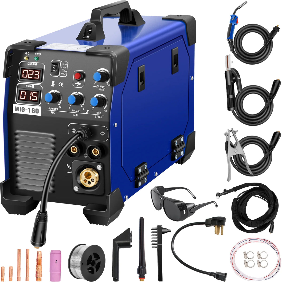 160 Amp 3 in 1 MIG TIG Arc Welder 110V/220V DC Welding Machine N30459