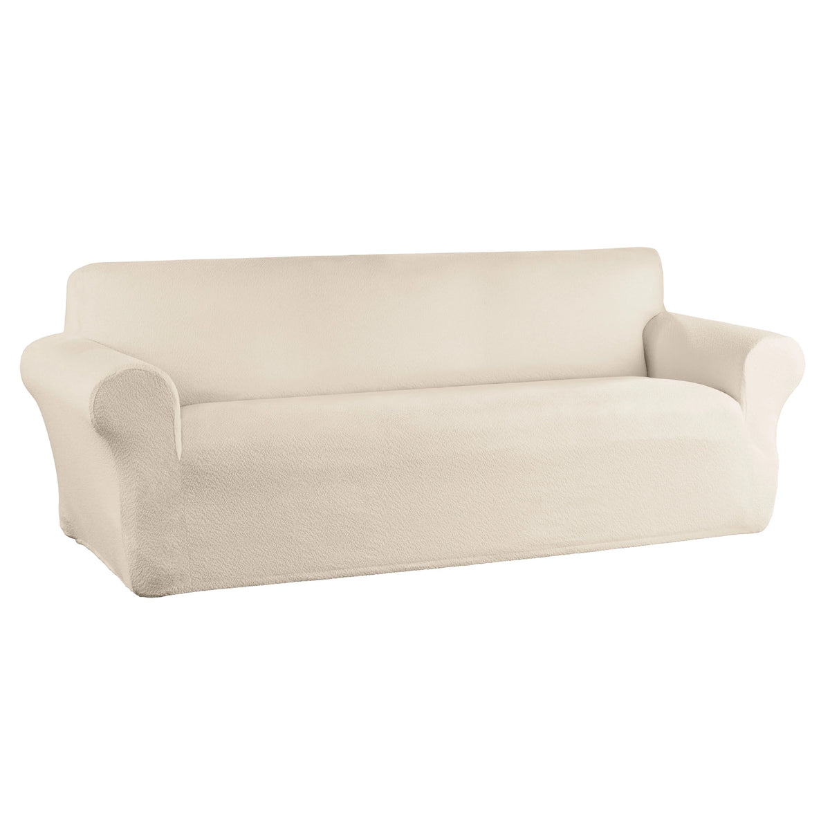 Boucle Stretch-to-Fit Fabric Sofa Slipcover, 1-Piece, Beige A7743